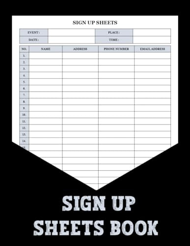 Sign Up Sheets Book: The logbook simplifies the process of documenting registration for event organizers, providing a convenient way to record and access vital participant details.