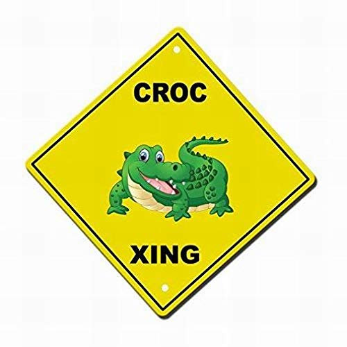 30,5 x 30,5 cm Warnschild Blechschild Krokodil Wanddekoration Krokodil