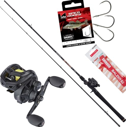 Fischzeux Edition Baitcast Angelset Matze Koch Barsch/Zander Combo mit Baitcastrolle
