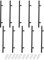 Anhoer 10 Pack Kitchen Cupboard Handles 192mm Hole Centre - Black T Bar Cabinet Door Handles for Wardrobe, Drawer - Stainless Steel