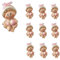 Lot de 10 figurines fille avec balle décoration gâteau dragées baptême anniversaire bébé fille baby shower 8 cm