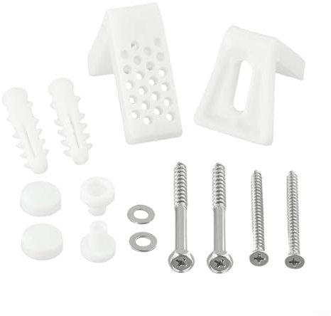 Kit de fixation au sol pour toilettes en forme de L - Pour salle de bain, toilettes, bidet - Supports de fixation pour pieds - Boulons de montage - Vis de salle de bain - Capuchon de réparation