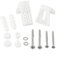 Kit de fixation au sol pour toilettes en forme de L - Pour salle de bain, toilettes, bidet - Supports de fixation pour pieds - Boulons de montage - Vis de salle de bain - Capuchon de réparation