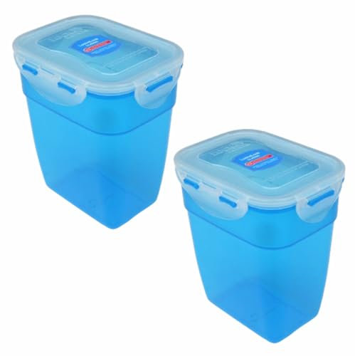2 x Lock & Lock Food Storage Container | 100% Leakproof - Airtight & Watertight | Microwave, Dishwasher, Freezer Safe | Reusable & Nestable - Ideal for Lunch Box, Meal Prep & Storage | 1.3L, Blue