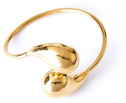 Cosmeria Offenes Armband mit Tropfen-Design aus 18K Vergoldetem Edelstahl, Hypoallergen und Elegant für Damen
