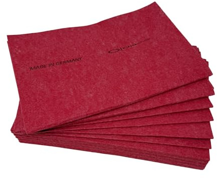 10 Pack Extra Large Original German Shammy Cloths Chamois Towels Super Absorbent for Pets, Parenting Tool Cleaning for Home and Commercial Use Wholesale Bulk (Red)