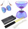 Wedhapy Jonglieren Diablo Set für Kid Anfänger Diabolo Set 4pcs/Set Flexible weiche Kunststoff -Bewegbare -Lager Diabolo -Spielzeug mit Stick und Schnur und Netzbeutel für Kinderspaßspielzeug