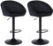 YERAIRR Barhocker 2er Set, Barstuhl Höhenverstellbar, Samt Küchenhocker mit Lehne und Fußstütze, 360 Drehbar, für Esszimmer, Theke, Bistro, Schwarz
