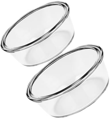 MOLUCKFU 2pcs Glass Baking Bowls Set 650ml 1000ml Thickened High-Temperature Resistant Air Fryer Bowls Non-Stick Multi-Purpose Glass Mixing and Serving for Kitchen Baking and Food Prep