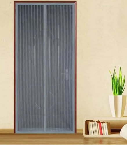GX GARGIX Zanzariera Tenda con chiusura Magnetica Porte e Finestre Con Magneti Estate Protezione Insetti Zanzare (ZC-2 Grigio Chiaro, 140X245CM)
