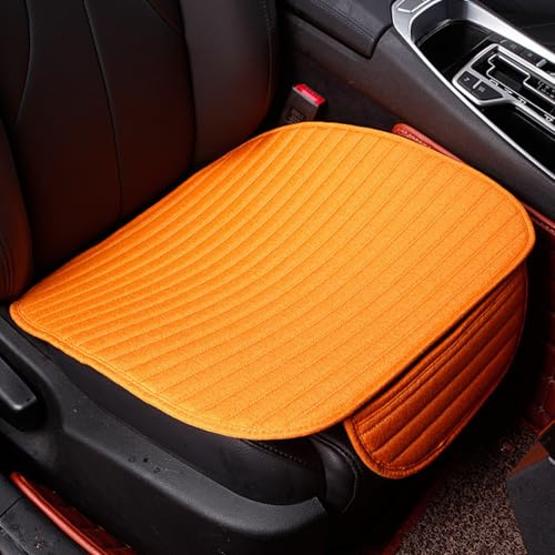 Autositzkissen Baumwolle Leinen Autokissen Vordersitze Frühling und Sommer Autositzbezüge Auto Zubehör Autositzkissen, Sitzauflage Auto Sitzkissen Komfort Kissen (Orange,1 Stück Vordersitze)