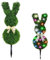 Osterdeko Outdoor Groß Künstlich Buchsbaum Hase Gartenstecker Modern Ostern Frühling Deko für Draußen Garten Hasen Deko Osterhase Frühlingdeko Osterdekoration (#03-mit Licht)