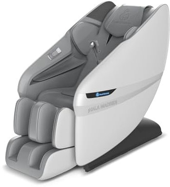 GLOBAL RELAX REAL Madrid | Elite PRO Limited Edition Massagesessel 4D offizielles Real Madrid | Schwerelosigkeit | Pressotherapie | Körperscannen mit KI | SL-Massagezug mit 135 cm | Bluetooth