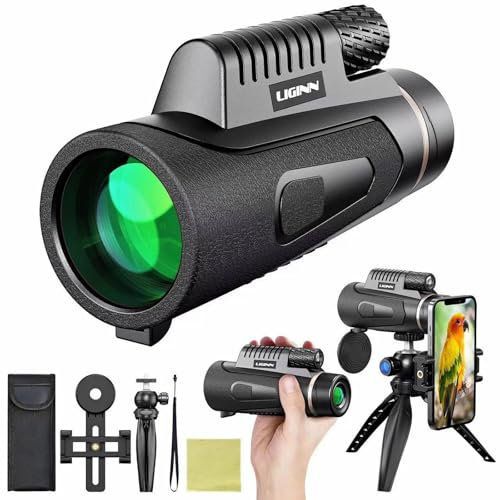 Ant Warrior Monocular, Monokular Teleskop 12x50, HD Monokulars Fernglas mit Smartphone Halterung Stativ, FMC BAK4 Prisma Wasserdicht Kompakt Monokulars für Erwachsene Vogelbeobachtung Reisen