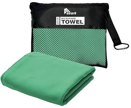 azark Microfibre Towel – Quick Dry, Lightweight & Super Absorbent – Gym, Travel, Yoga, Camping & Beach – Soft & Durable – Multiple Sizes (Mint Green, XX Large)