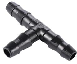 100/200/500 pezzi 1/4 Raccordo a T trasversale for tubo flessibile Raccordo di riduzione for irrigazione a goccia Micro 4/7 mm 3/5 mm Raccordo for irrigazione a 3 vie e 4 vie(Tee connector,100Pcs)