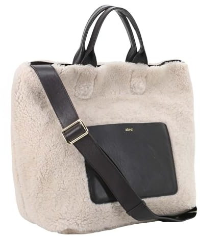 Abro Schultertasche Leather Shearling Reversible Shopper Raquel Dark Brown/White dunkelbraun
