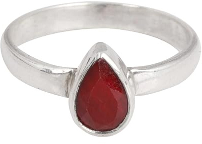 Minimalist Pink Ruby Ring Minimalist 925 Sterling Silver Rings Handmade Gemstone Rings For Women Christmas Gifts for Women