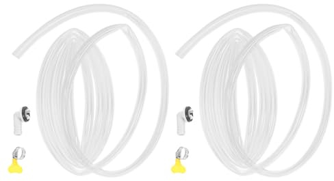 Tubo di Scarico Condizionatore 6 Piedi Connettore, Kit 2 Set | Pvc e Acciaio Inossidabile, Morsetto Incluso, per Unità Portatili e Finestre, Drenaggio Affidabile