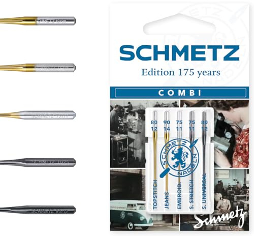 SCHMETZ | Combi-Box „175 years“ | Sortenmix | 5 Nähmaschinennadeln | 130/705 H Varianten | Probier-Set