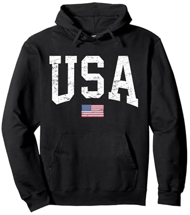 USA Shirt Damen Herren Kinder Patriotische amerikanische Flagge Distressed Pullover Hoodie
