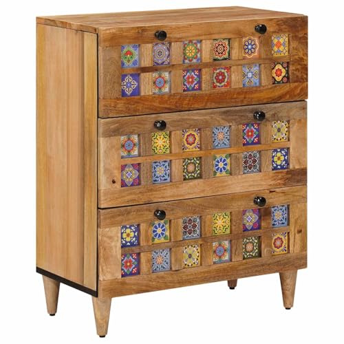 vidaXL Sideboard 60 x 33 x 75 cm Massivholz Mango Natur
