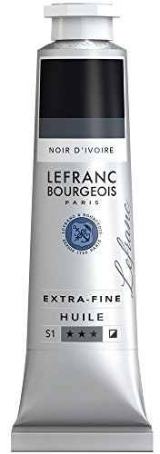 Lefranc Bourgeois 405142 extra feine Ölfarbe in Künstlerqualität aus hochwertigen Pigmenten, lebendige Farben, hohe Lichtechtheit, 40ml Tube - Elfenbeinschwarz