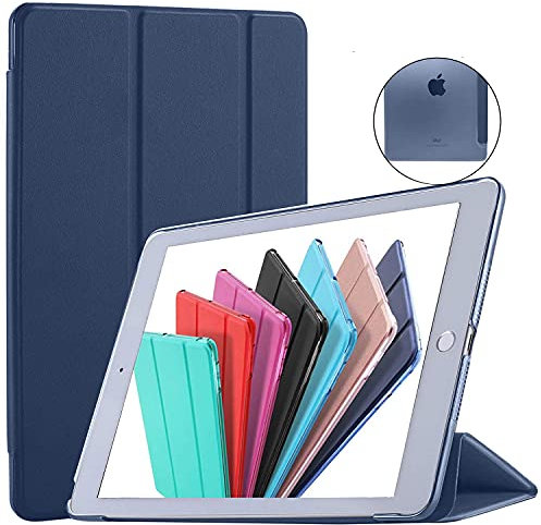 Durasafe iPad Pro 10,5/Pro 2016/iPad 9,7 2017/Mini 4/Mini 1, 2 y 3 Case Ultra Slim Smart [Tri-fold translúcido funda] [función sleep/wake función] azul azul marino iPad Pro 9.7 2016