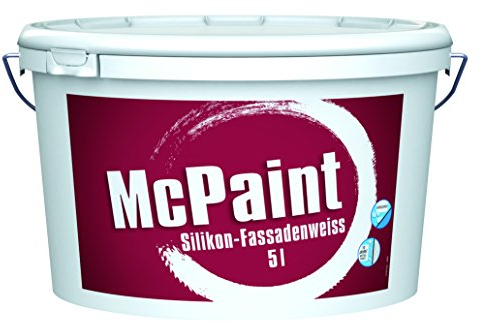 McPaint Silikon Fassadenweiß für außen, mit Lotus-Formel und extra UV-Schutz, weiß, 5 L