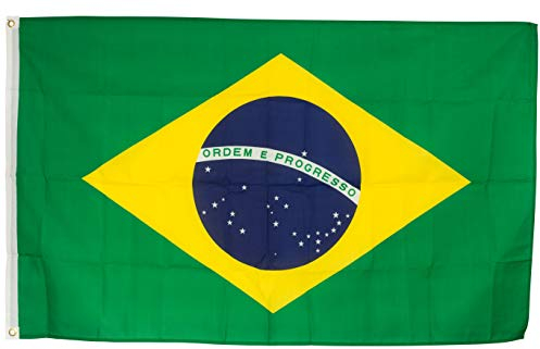 SCAMODA Bundes- und Länderflagge aus wetterfestem Material mit Metallösen, Outdoor Fahne & Flagge (Brasilien) 150x90cm