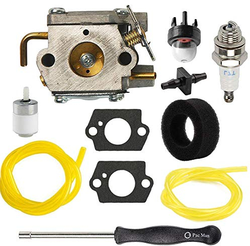 Carkio WT-827 Vergaser mit Kraftstoffleitung Kraftstofffilter Luftfilter Einstellwerkzeug Kit Schraubendreher für Walbro WT-149A WT-275 WT-454 WT-539 WT-685 Carb Ryan Ryobi Trimmer