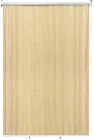 GOPLUS Lichtundurchlässiges Verdunkelungsrollo, Klemmfix Faltrollo, Seitenzugrollo mit Kettenzug, Multifunktionales Fensterrollo, für Sichtschutz & Sonnenschutz (121 x 181 cm, Beige)