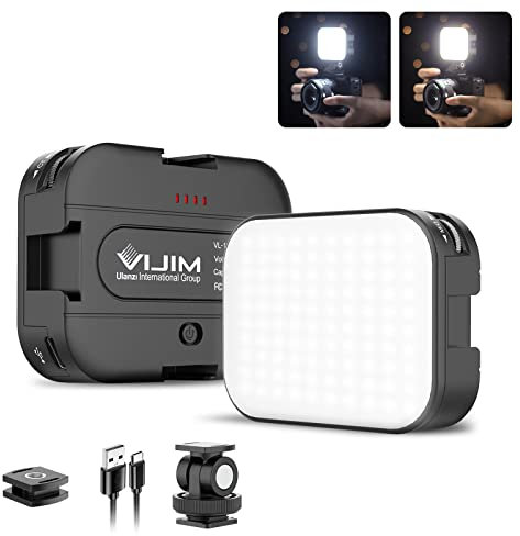 VIJIM VL100C Bi-Color LED Video Light on Camera,Mini Rechargeable 2000mAh LED Camera Lights,CRI95+ Dimmable 2500-6500K Ultra Bright Photo and Video Lighting,LED Fill Lamp