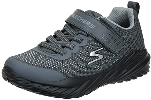 Skechers Jungen Nitro Sprint Karvo Sneaker, Charcoal Textile Black Gray Trim, 34 EU