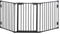 PawHut Pet Safety Gate 3 Panels Playpen Metal Fence with Walk Through Door Black