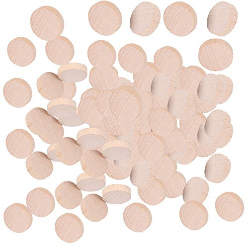 100 Stück Holzscheiben 1-2CM Natürliche Unvollendete Buche Holzkreise Runde Scheiben Runde Holzscheiben Chip für Art Creation DIY Crafts (2cm)