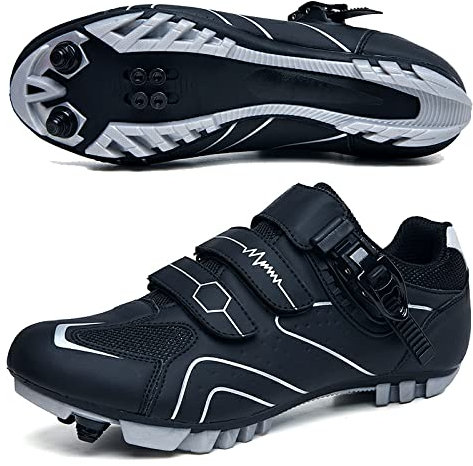 GZQIAWY Radfahren MTB Schuhe Herren Sport Route Cleat Road Dirt Bike Speed Flat Sneaker Racing Damen Fahrrad Mountain SPD Biking Schwarzer Berg 45