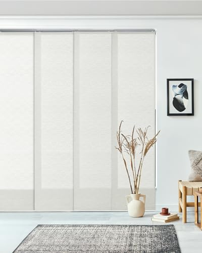 GoDear Design Adjustable Sliding Vertical Blinds 116-218 cm W x Up to 243 cm H, Extendable Rail Track for Blinds Window Vertical, Panel Track Blind, Patio Door Blind, Door Curtain, Flat White