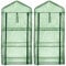 Royal Gardineer Gewächshaus Balkon: 2er-Set Folien-Gewächshäuser, 3 Etagen, Aufroll-Tür, 59x126x39cm, grün (Gartengewächshaus, Gewächszelt Tomaten, Insektenschutz)