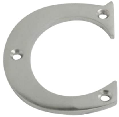 Satin Chrome Door Letters Screw On 3 Inch Letter C Door Number Elegant and Bold Door Numerals Suitable for All Door Types Including Wooden uPVC and Composite.