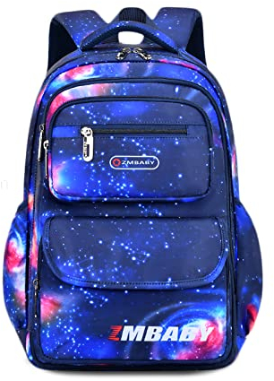 FANDARE Kinderrucksack Schulranzen Mehrfarbig Schultaschen Jungen Mädchen Schulrucksack Schultasche für 3-6 Klasse Kind Schüler Reise Kindergartentasche Rucksack Wasserdicht Nylon Bunt L