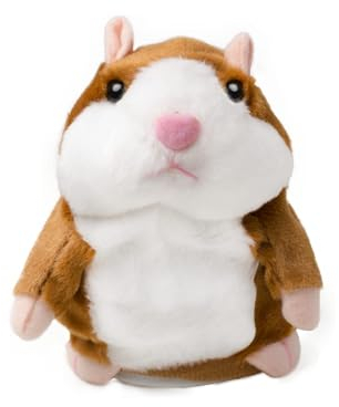 Peluche interactivo de Hamster que Repite lo Que dices y se Mueve. Hamster Parlante Con Movimiento para Niños y Bebés para Aprender a Hablar. Funciona a pilas (no incluidas).