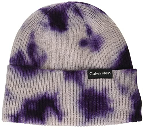 Calvin Klein Damen Weiche Designer-Beanie-Mütze für jeden Tag Winter-Hut, Aubergine, Einheitsgröße