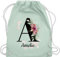 Turnbeutel Rucksack - Buchstabe anpassbar mit Name I Geschenk Initialen - Unisize - Pastell Grün - jga beutel blumen stoffbeutel schule personalisierte buchstaben a turnsack kita tasche