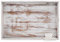 Hanobe Bandeja otomana grande para servir: bandeja de madera extra grande con asas rústicas blancas decorativas para mesa de café, decoración del hogar para sala de estar, encimera de cocina
