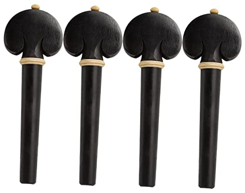 Supvox 4 Stücke Pegs Ebenholz Holz Schwarz Welle Griff Musical Instrument Zubehör
