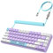YINDIAO T8 Tastiera da Gioco Meccanica al 60%,68 Tasti TKL Mini Tastiera Cablata con Layout Compatto,18 RGB Baklit,Interruttore Blu,Anti-ghosting,Cavo USB-C a Spirale Pro,per PC,Mac,PS4,XBOX -Lavanda