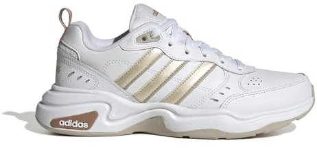 adidas Strutter Shoes, Zapatos de Gimnasio y Entrenamiento Mujer, Cloud White/Wonder Gold Met/Wonder Beige, 36 2/3 EU