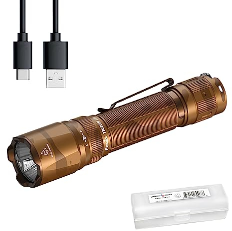 Fenix TK20R UE Taktische Taschenlampe, 2800 Lumen, USB-C, wiederaufladbar, 509 Meter Langüberwurf (Desert Camo) mit Lumentac-Organizer (Desert Camo)