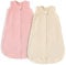 Looxii Lot de 2 Gigoteuse d'hiver Sac de Couchage pour Bébé Coton 1.5 TOG Gigoteuse Bébé Turbulette avec Fermeture Éclair pour Nouveau-né Garçons Filles 12-18 Mois Rose et abricot